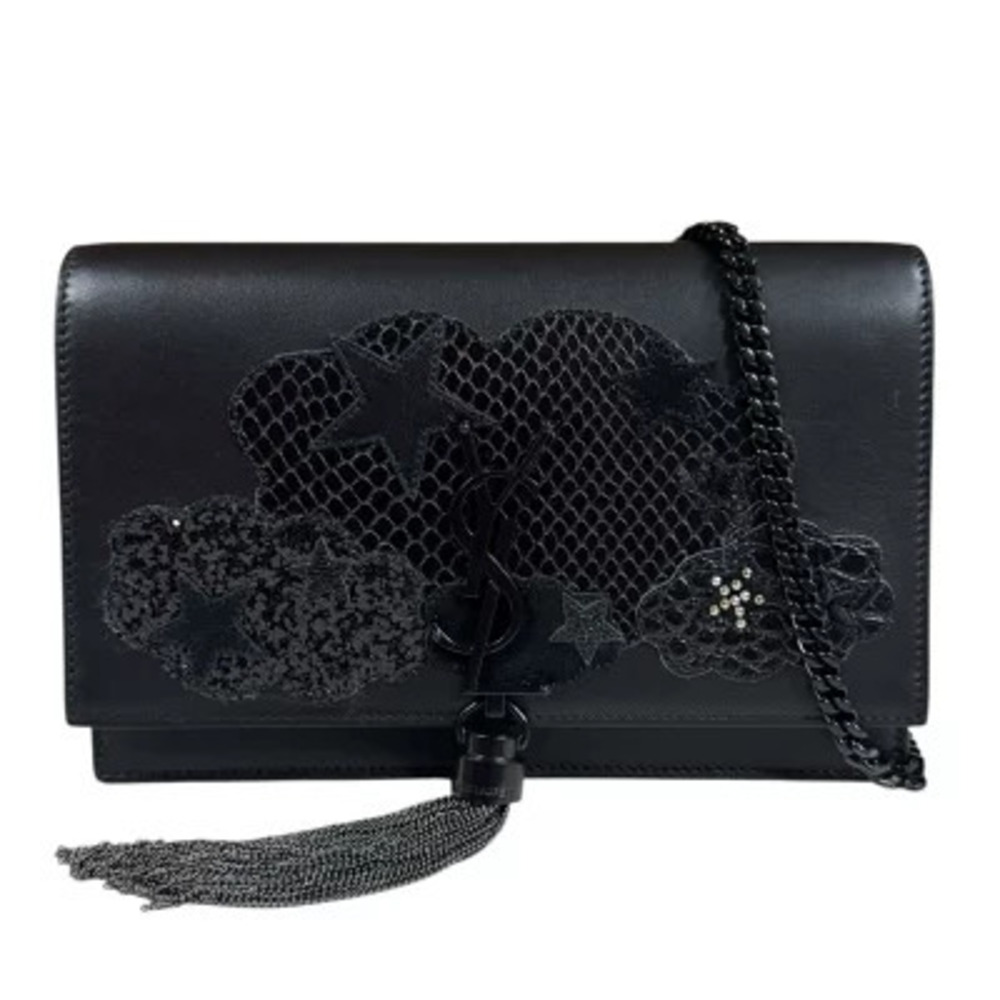 Saint Laurent shoulder bag leather black chain